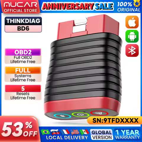 THINKCAR BD6 OBD2 Scanner for Car,All System Car Code Readers Scan Tools for iPhone & Android Wirele