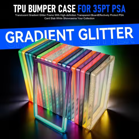 Glitter TPU Slab Bumper Guard Case Holder Protective Skin Display Sleeves with Clear Back for PSA 35