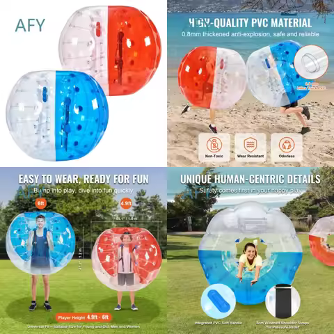 2 Pack 5FT 1.5M Inflatable Bumper Balls 0.8mm Thick Bubble Soccer Zorb Ball for Adults Kids Party Ga