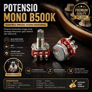 B500K Mono Potentiometer Split Shaft 18 Spline 3 Pin Electric Guitar Potentiometer Tone Volume B500K