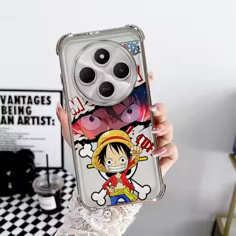 One Piece Luffy Phone Case for Xiaomi Redmi 14C K80 Pro A3 A5 A3X K80 5G 13C Clear Cover
