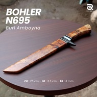 Amboyna Burl N695 Full Wood Bohler Knife 25 cm (READY STOCK)