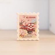 【拼風景磁鐵-阿里山櫻花】台灣紀念品 / 郵票磁鐵 / 12片拼圖