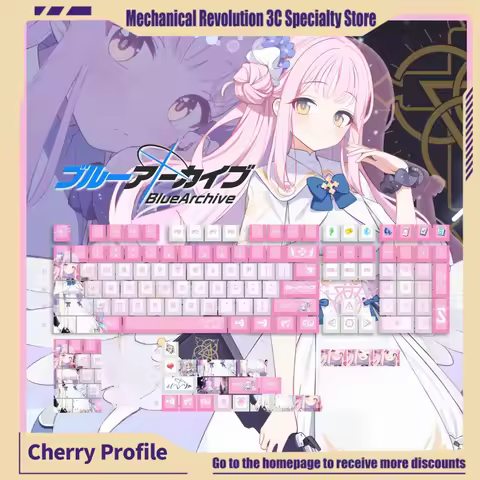 New Blue Archive Mika Themed Keycaps 120key Pbt Thermal Sublimation Mechanical Keyboard Anime Game C