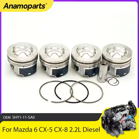 Engine Parts Pistons With Rings Set 86mm Fit 2.2 L Diesel SHY1 SHY4 SHY6 SHY8 For Mazda 6 CX-5 CX-8 