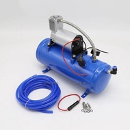 Useful 12V Air Tyre Inflator Pump Compressor with 6L Tank for Air Horn Train Truck RV Tire with 500c