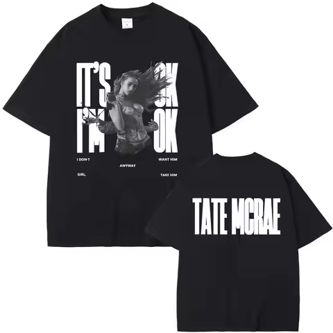 Tate Mcrae T8 Music New Album Graphic Print T-shirt Men Women Cotton Harajuku Streetwear Hip Hop Tee