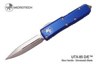 【angel 精品館 】Microtech UTX-85 D/E 藍鋁柄石洗平刃 232-10BL