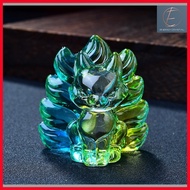 九尾狐 Crystal Nine Tailed Fox Liuli Crystal Nine Tailed Fox Ornament Lucky Fortune Gift Decoration