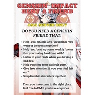 Genshin Rent A Friend Service (Genshin Companion Service)