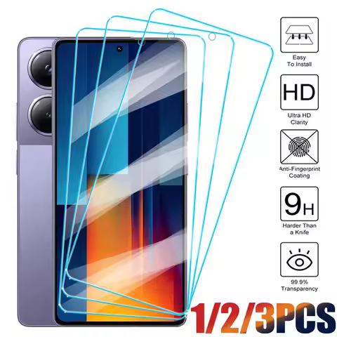 1/2/3 PCS 9H Screen Protectors for Xiaomi POCO X3 NFC X4 GT X5 X6 5G Glass for Poco F3 F4 F5 Pro M2 