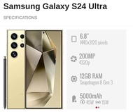 USED SAMSUNG GALAXY S24 Ultra 5G (6.8' inches)(12GB+256GB / 12GB+512GB / 12GB+1TB) || SAMSUNG MALAYS