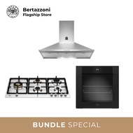 [Bulky]Bertazzoni 90cm Gas + Oven + Hood Bundle (P905LPRO 90cm Gas Hob + F6011MODELN 11 Function Oven + KPL90PLAG1XA Wall-Mount Hood)