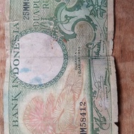 uang 25 rupiah kertas asli tahun 1959