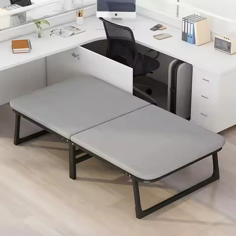 Padded folding bed Office lunch break bed Single household nap bed Dormitory simple bed Reinforced e
