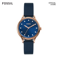 Fossil Women's Laney Navy Blue Leather Watch BQ3858