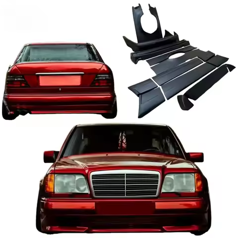 New XW Front Rear Bumper Mudguard Side Skirt Spoiler Body Kit for E-Class S124 W124 forAMG Models 86