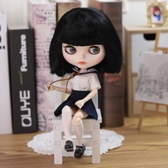 icy DBS Blythe Matte Face，Glossy Face Bck Hair Nu  Set Doll Joint Body the Gift for Boy Girl