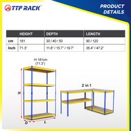 TTF Rack™ Easy DIY Rack /Boltless Rack Storage Rak Dapur Rak Besi Rak Besi Serbaguna Rak Murah Yello