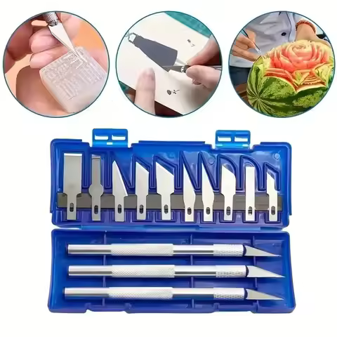 13PCS Precision Cutter Set Exacto Hand Tool Set Paper Cut Carving Knife Tools Kit Cutter Blade DIY R
