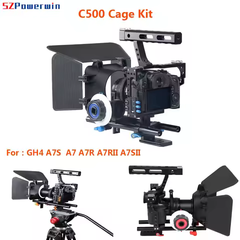 Powerwin C500 Cage Kit for GH4 A7S A7 A7R A7RII A7SII DSLR Camera Photo Studio Rig Slider Stabilizer