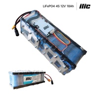ilic แบตเตอรี่ลิเธียมฟอสเฟต LiFePO4 32650 4s 12V 18Ah ติดตั้ง BMS 2IN1