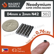 Magnet Manila D4mm X 2mm Neodymium N42 Super Strong Earth Ndfeb Permanent Disc Round Magnet
