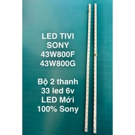 SONY TV LED 43W800F/43W800G/ 2 bars 33 led 6v LED 100% New Sony
