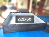 บ่อผ้าใบเลี้ยงปลา ปู กุ้ง หอย หนา 0.3 mm. ความสูง 50 cm. ขนาด 1x1 ถึง 4x6 m. แถมฟรีท่อระบายน้ำ