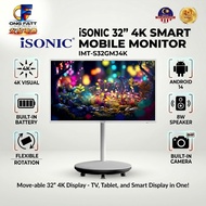 iSONIC IMT-S32GMJ4K 32 Inch 4K UHD Smart Mobile Screen (Android 14 / Built-in Battery)