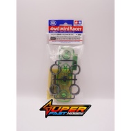 TAMIYA 95666 FULLY COWLED 30TH ANNIV. SUPER HARD LOW PROFILE TIRES & MATTE GREEN PLATED WHEELS