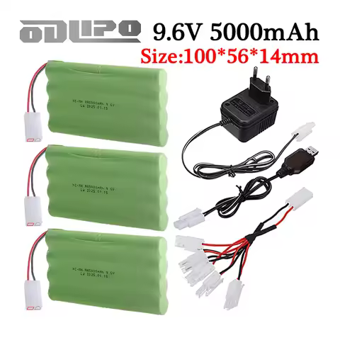 9.6V 5000mah Ni-MH Rechargeable Battery with Tamiya plug and Charger For Rc Cars Tanks Trucks toys N