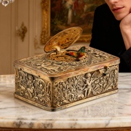 Automatic pop-up bird shaped alloy box 3D retro bird music box