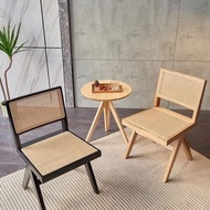 Rattan Chair Nordic Solid Wood Home Dining Chair Modern Minimalist Rattan Chair Internet Celebrity Armchair Chandigar Rattan Chair