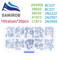Bc337 BC327 2N2222 2N2907 2N3904 2N3906 S8050 S8550 A1015 C1815 10Values * 20 pieces = 200 / set Tra