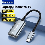 Unnlink 8K USB C to HDMI Adapter 4K 120Hz/2K 165Hz Type C Thunderbolt 4 to HDMI Converter Hub for La