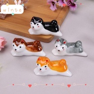 WINTE Public Chopstick Holder, Cartoon Small Ornaments Dining Table Chopstick Rack, Puppy High-quality Ceramics Chopstick Rest