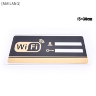 [ML]✨🎊🎇 WIFI Sign 3D Acrylic Mirror Wall Sticker Rewritable Handwriting Account Password