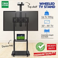 HEAVY DUTY Portable Mobile TV Cart TV Stand Bracket Trolley 50"-95" inch Floor Standing for Large TV