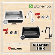 SORENTO SRTKS8151 SRTKS8151-BL 80CM NANOMAGMA SUS304 Multifunctional Kitchen Sink Set