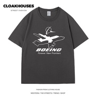 Fashion Company BOEING Merchandise Printed Short Sleeve Summer Men Women New Style Aviation Airplane