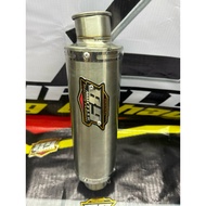 knalpot racing bebek netral samping silencer bulat cincin inlet50 P25cm sarangan full leher semua b