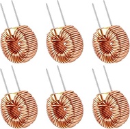 6 Pcs Vertical Toroid Magnetic 100uh 4A Inductance Coil toroid core Inductor Kit Toroid Inductor for