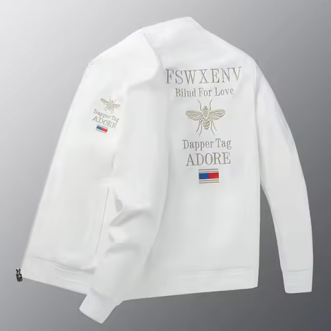 NASA GISS Autumn and Winter Men's Jacket Korean China-Chic Jacket Trendy Baseball Jacket Little Bee 