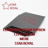 akrilik lembaran merk royal (uk 122 x 244 cm) bening putih hitam 3mm 4mm 5mm 6mm 8mm 10mm