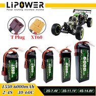 LIPOWER 2S 6S 35C 60C Lipo Battery 7.4V 14.8V 22.2V Rechargeable for RC Car Truck Boat Helicopter Dr