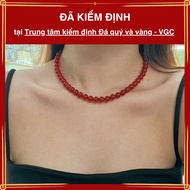 [VERIFIED] Natural fire red agate stone necklace, simple design