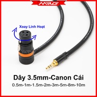 Dây Micro XLR Ra 3.5 (Canon Cái Ra 3.5) dài 0.5m-1m-1.5m-2m-3m-5m-8m-10m (XLR-Female To 3.5mm Cable)