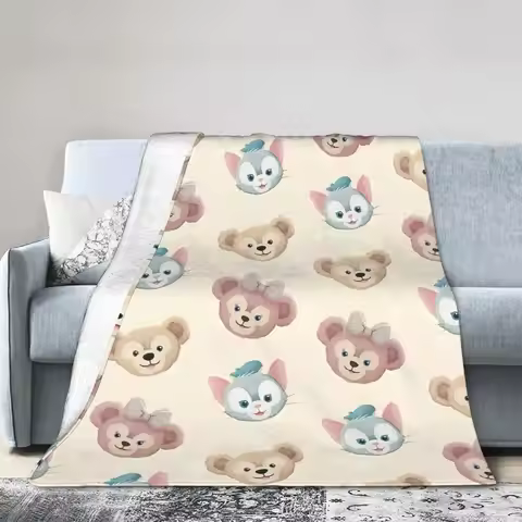 Duffy Bear And Friends Velvet Throw Blanket StellaLou LinaBell for Bedspreads Knitted Blanket Car Li