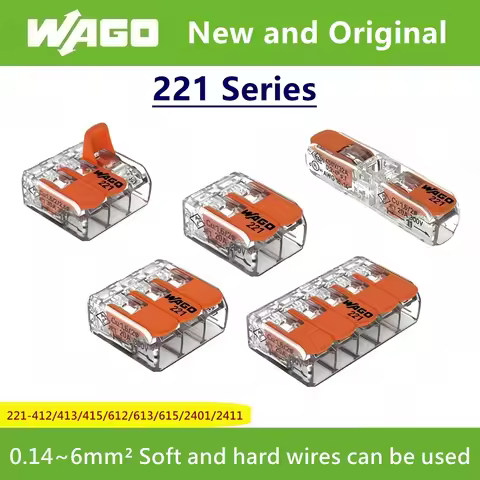 10pcs Original Wago Wiring Terminal 221-412 221-413 221-415 221-612 221-613 221-615 221-2411 221-240